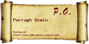 Parragh Ozmin névjegykártya